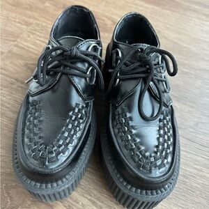 T.U.K Black Platform Leather Creepers